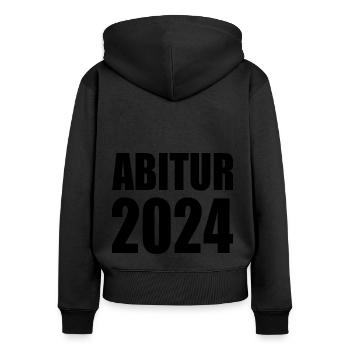 Abitur 2024 - Frauen Premium Bio Zip Hoodie - Schwarz - Hinten - Julia (174cm)