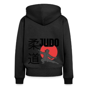 Judo. Judo-Geschenkidee. Kampfsport-Geschenk. - Frauen Premium Bio Zip Hoodie - Schwarz - Hinten - Julia (174cm)