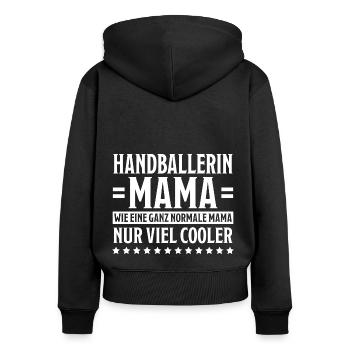 Handballerin Spruch Lustiges Handballerin Geschenk - Frauen Premium Bio Zip Hoodie - Schwarz - Hinten - Julia (174cm)