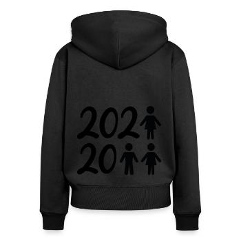 2021-2022 famille - Sweat à capuche zippé Premium bio Femme - noir - Dos - Julia (174cm)