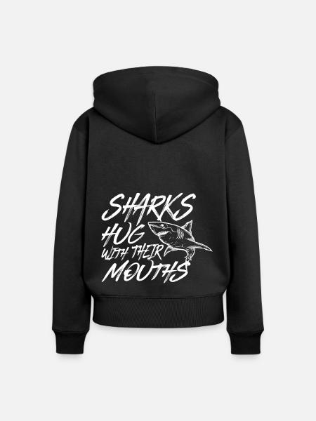 Sharks - Frauen Premium Bio Zip Hoodie - Schwarz