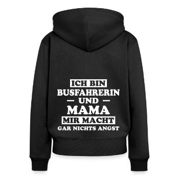 Busfahrerin Spruch Lustiges Busfahrerin Geschenk - Frauen Premium Bio Zip Hoodie - Schwarz - Hinten - Julia (174cm)