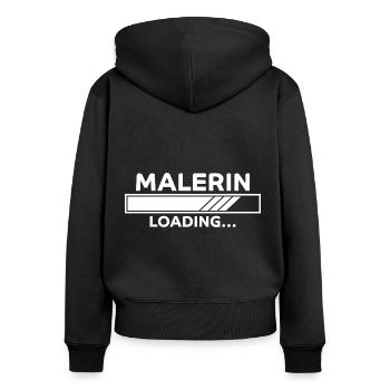 Malerin Spruch Malermeister Beruf Malerin Geschenk - Frauen Premium Bio Zip Hoodie - Schwarz - Hinten - Julia (174cm)