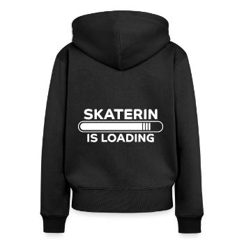 Skaterin Spruch Skating Lustiges Skaterin Geschenk - Frauen Premium Bio Zip Hoodie - Schwarz - Hinten - Julia (174cm)