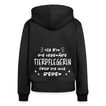 Tierpflegerin Lustig Spruch Tierpflegerin Geschenk - Frauen Premium Bio Zip Hoodie - Schwarz - Hinten - Julia (174cm)