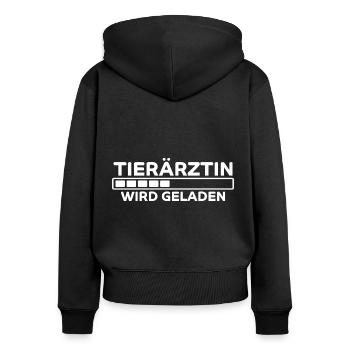 Tierärztin Spruch Job Lustiges Tierärztin Geschenk - Frauen Premium Bio Zip Hoodie - Schwarz - Hinten - Julia (174cm)