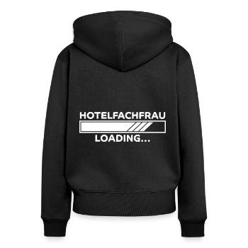 Hotelfachfrau Spruch Lustig Hotelfachfrau Geschenk - Frauen Premium Bio Zip Hoodie - Schwarz - Hinten - Julia (174cm)