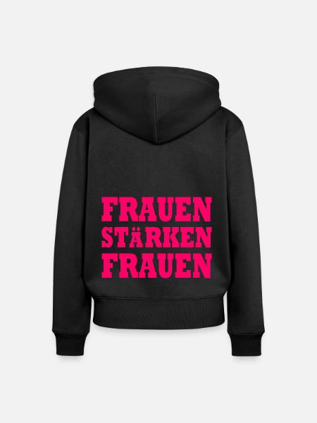 frauen stärken frauen - Frauen Premium Bio Zip Hoodie - Schwarz