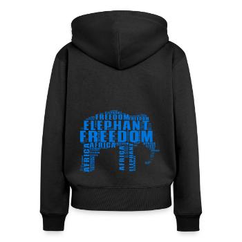 Famille Eléphant Mama Baby Africa - Sweat à capuche zippé Premium bio Femme - noir - Dos - Julia (174cm)