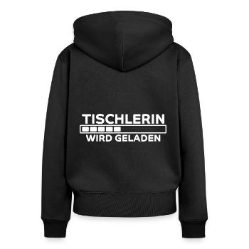 Tischlerin Spruch Schreinerin Tischlerin Geschenk - Frauen Premium Bio Zip Hoodie - Schwarz - Hinten - Julia (174cm)