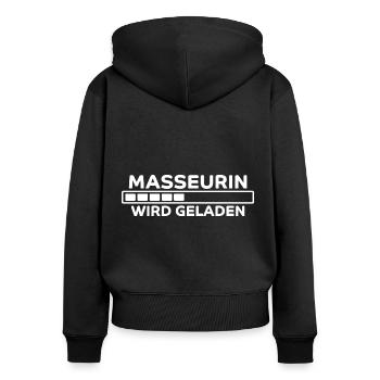 Masseurin Spruch Beruf Massage Masseurin Geschenk - Frauen Premium Bio Zip Hoodie - Schwarz - Hinten - Julia (174cm)