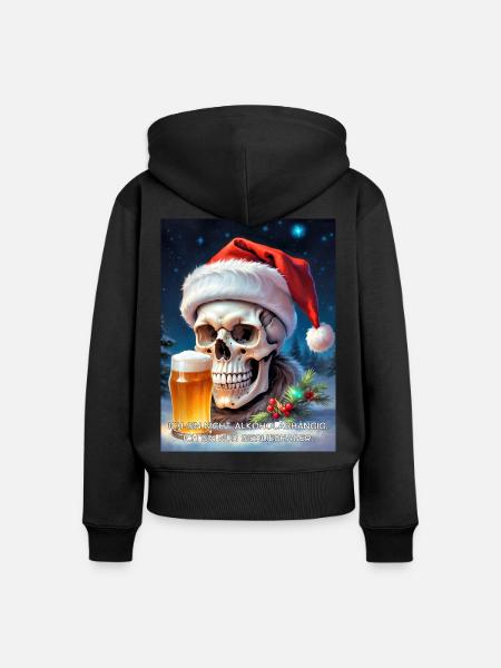 Weihnachten Skull Bier 2.10 - Frauen Premium Bio Zip Hoodie - Schwarz