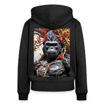 Spooky Plants Gorilla 1.8 - Women's Premium Organic Zip Hoodie - black - Back - Julia (174cm)