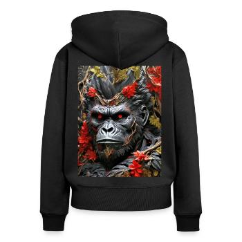Spooky Plants Gorilla 1.3 - Women's Premium Organic Zip Hoodie - black - Back - Julia (174cm)