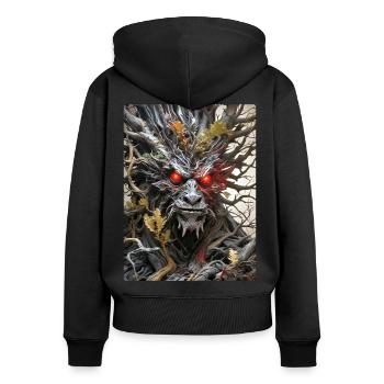 Spooky Plants Dino 1.2 - Women's Premium Organic Zip Hoodie - black - Back - Julia (174cm)