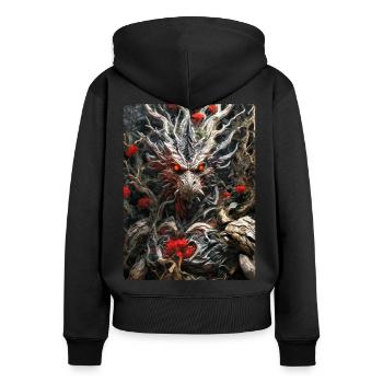 Spooky Plants Dino 1.7 - Women's Premium Organic Zip Hoodie - black - Back - Julia (174cm)