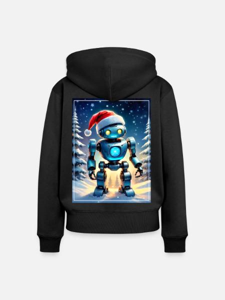 Winterlandschaft Robot 1.10 - Frauen Premium Bio Zip Hoodie - Schwarz