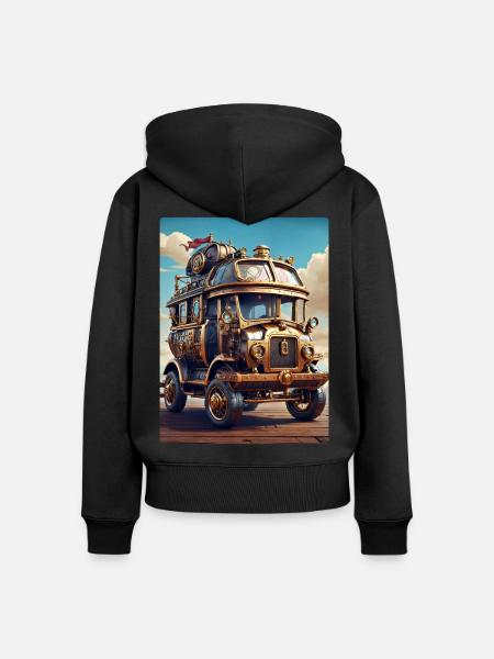 Steampunk Automobile 1.14 - Frauen Premium Bio Zip Hoodie - Schwarz
