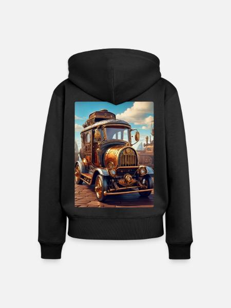 Steampunk Automobile 1.15 - Frauen Premium Bio Zip Hoodie - Schwarz