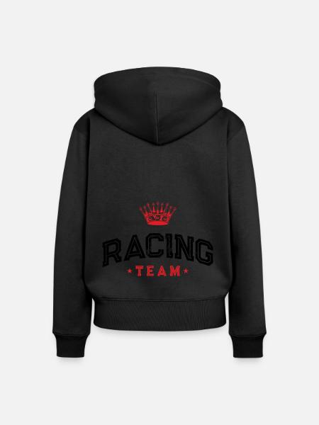 Racing Team - Frauen Premium Bio Zip Hoodie - Schwarz