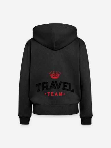 Travel Team - Frauen Premium Bio Zip Hoodie - Schwarz