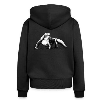 Komodowaran Komododrache Bindenwaran - Frauen Premium Bio Zip Hoodie - Schwarz - Hinten - Julia (174cm)