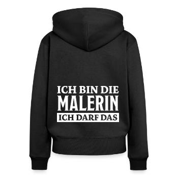 Malerin Spruch Malermeister Beruf Malerin Geschenk - Frauen Premium Bio Zip Hoodie - Schwarz - Hinten - Julia (174cm)