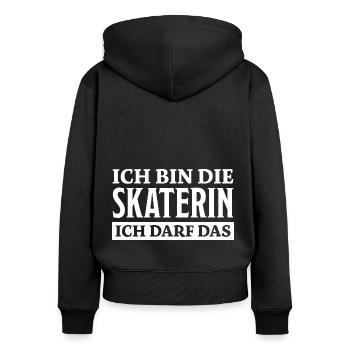 Skaterin Spruch Skating Lustiges Skaterin Geschenk - Frauen Premium Bio Zip Hoodie - Schwarz - Hinten - Julia (174cm)