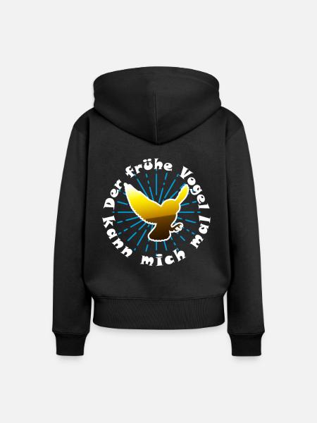 Frueher Vogel - Frauen Premium Bio Zip Hoodie - Schwarz