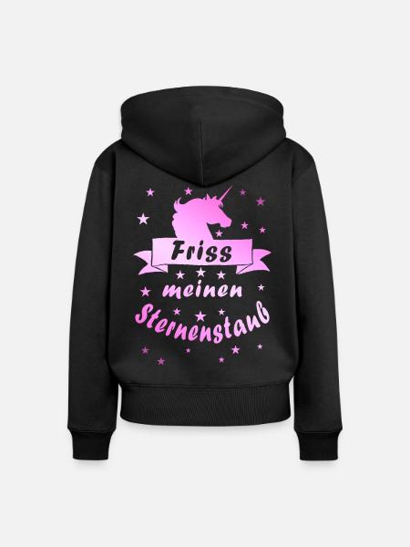 Friss meinem Sternenstaub - Frauen Premium Bio Zip Hoodie - Schwarz