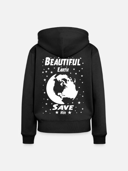 Beautiful earth - Frauen Premium Bio Zip Hoodie - Schwarz