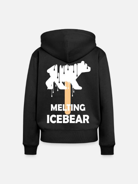 Schmelzender Eisbär - Frauen Premium Bio Zip Hoodie - Schwarz