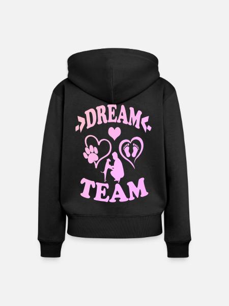 Dream team - Frauen Premium Bio Zip Hoodie - Schwarz