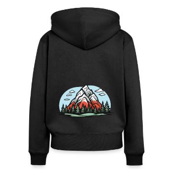 Montagnes, Nature, Paysage - Sweat à capuche zippé Premium bio Femme - noir - Dos - Julia (174cm)