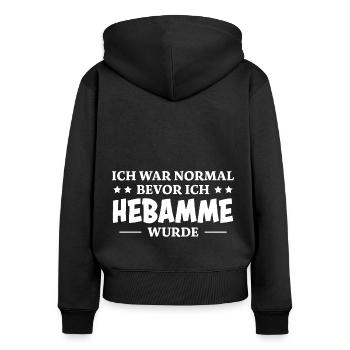 Hebamme Spruch Beruf Lustiges Hebammen Geschenk - Frauen Premium Bio Zip Hoodie - Schwarz - Hinten - Julia (174cm)