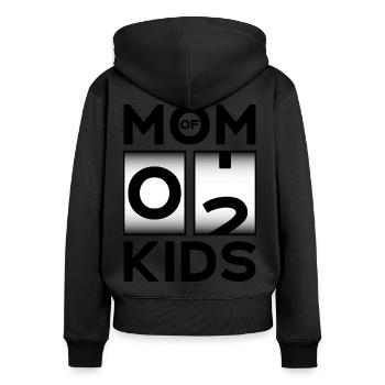 MOM OF 2 KIDS SCHWANGER MAMA ZWEITES KIND - Frauen Premium Bio Zip Hoodie - Schwarz - Hinten - Julia (174cm)