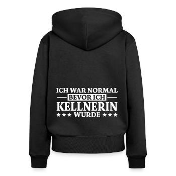 Kellnerin Spruch Kellner Beruf Kellnerin Geschenk - Frauen Premium Bio Zip Hoodie - Schwarz - Hinten - Julia (174cm)