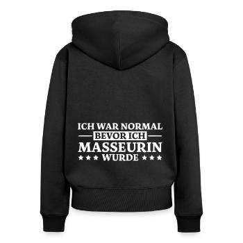 Masseurin Spruch Beruf Massage Masseurin Geschenk - Frauen Premium Bio Zip Hoodie - Schwarz - Hinten - Julia (174cm)