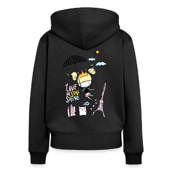 Mädchen mit Schirm - T-shirt für Kleinkind Mädchen - Frauen Premium Bio Zip Hoodie - Schwarz - Hinten - Julia (174cm)