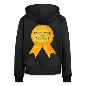 Mitarbeiter Des Monats - Mitarbeiter Des Monats - Frauen Premium Bio Zip Hoodie - Schwarz - Hinten - Julia (174cm)