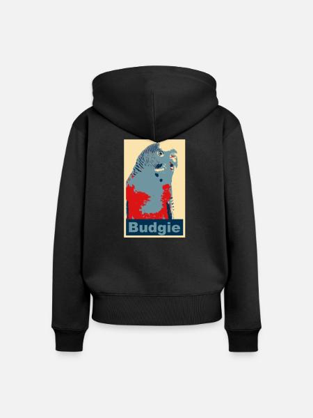Wellensittich Budgie Bild - Frauen Premium Bio Zip Hoodie - Schwarz