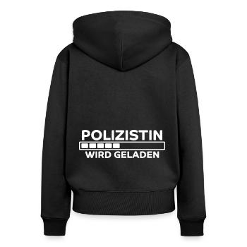 Polizistin Spruch Polizei Witz Polizistin Geschenk - Frauen Premium Bio Zip Hoodie - Schwarz - Hinten - Julia (174cm)