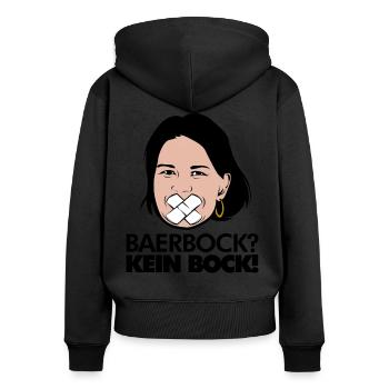 Annalena Baerbock Politik Grüne Kein Bock Wahlen - Frauen Premium Bio Zip Hoodie - Schwarz - Hinten - Julia (174cm)