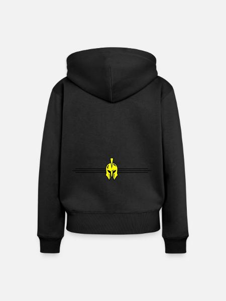 Spartaner Helm Logo - Frauen Premium Bio Zip Hoodie - Schwarz