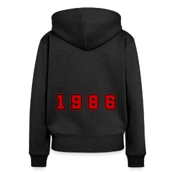 1986 Year Number - Women's Premium Organic Zip Hoodie - black - Back - Julia (174cm)