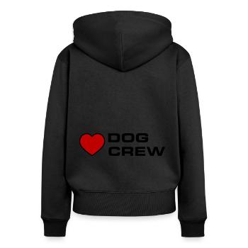Dog Crew - Frauen Premium Bio Zip Hoodie - Schwarz - Hinten - Julia (174cm)