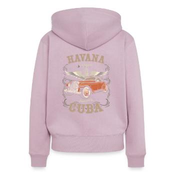Havanna Cuba Classic Car Racing Straßenrennen Heiß - Frauen Premium Bio Zip Hoodie - Altrosa - Hinten - Julia (174cm)