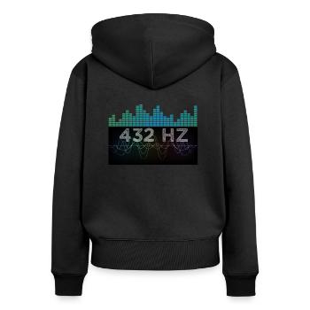Solfeggio 432 HZ Sound Frequency Spiritual - Frauen Premium Bio Zip Hoodie - Schwarz - Hinten - Julia (174cm)