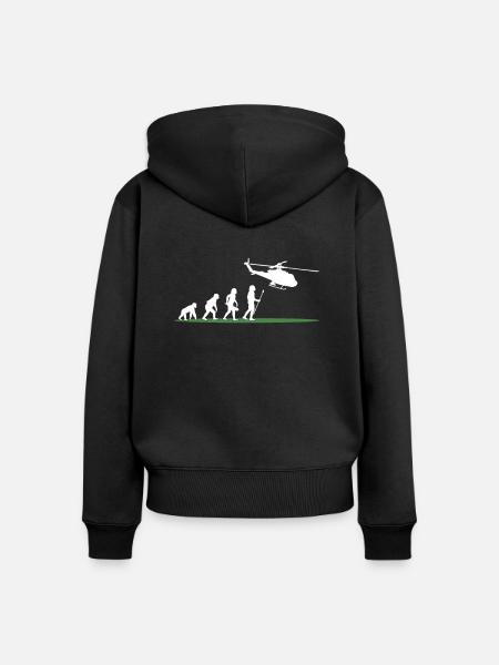 Hubschrauber Hubschrauber Hubschrauberlandeplatz - Frauen Premium Bio Zip Hoodie - Schwarz