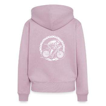 Vélo Cyling Vélo BMX Bikers Exercice - Sweat à capuche zippé Premium bio Femme - rose poudré - Dos - Julia (174cm)